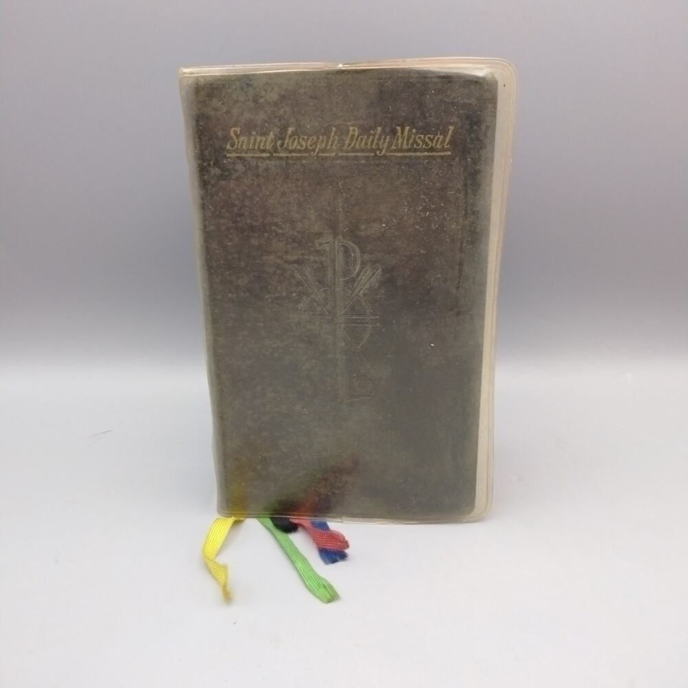 St Joseph Daily Missal 1961 Illustrated Hardcover Cover Bookmarks
